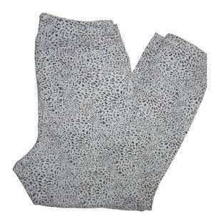 Lane Bryant Light Blue & Black Cheetah Print Cotton Skinny Pants size 16